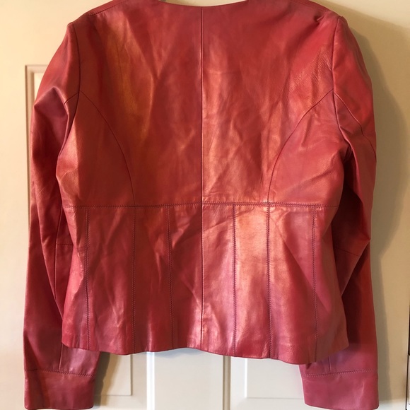 Y2k Genuine Leather Style & Co. NWOT Women’s Jacket in Coral, Size XL - Picture 9 of 9